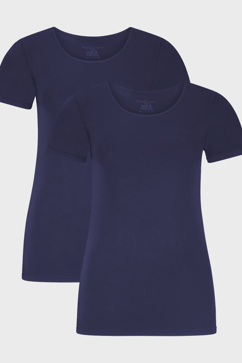 Bamboo Basics Ladies BB Kate Knitted T-Shirt Round Neck 2-pack-Womens-Ohh! By Gum - Shop Sustainable