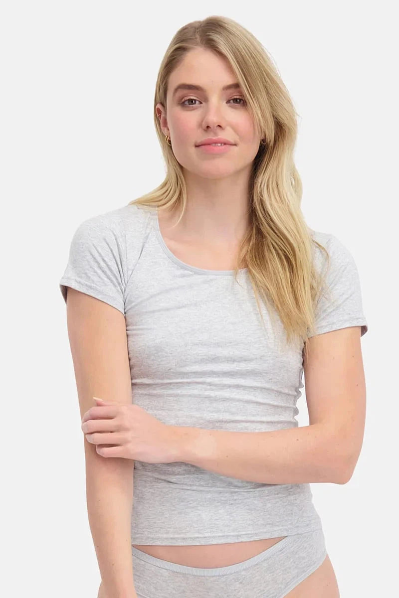 Bamboo Basics Ladies BB Kate Knitted T-Shirt Round Neck 2-pack-Womens-Ohh! By Gum - Shop Sustainable