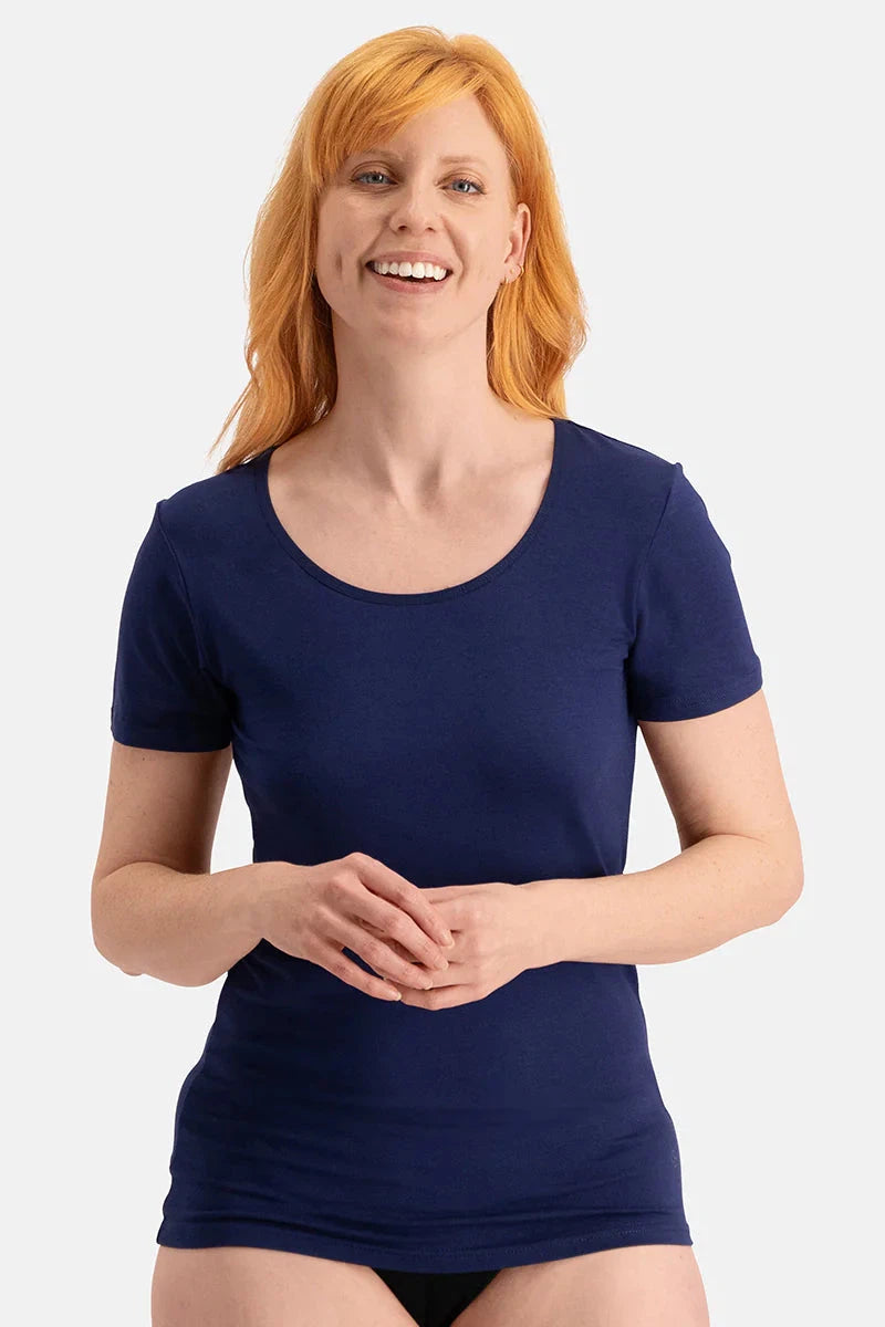 Bamboo Basics Ladies BB Kate Knitted T-Shirt Round Neck 2-pack-Womens-Ohh! By Gum - Shop Sustainable