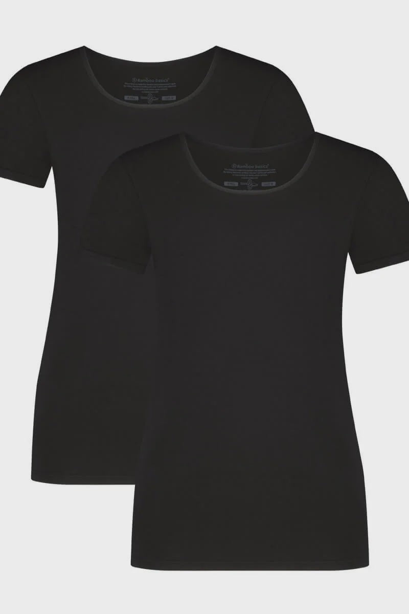 Bamboo Basics Ladies BB Kyra Knitted T-Shirt 2-pack (Refibra)-Womens-Ohh! By Gum - Shop Sustainable