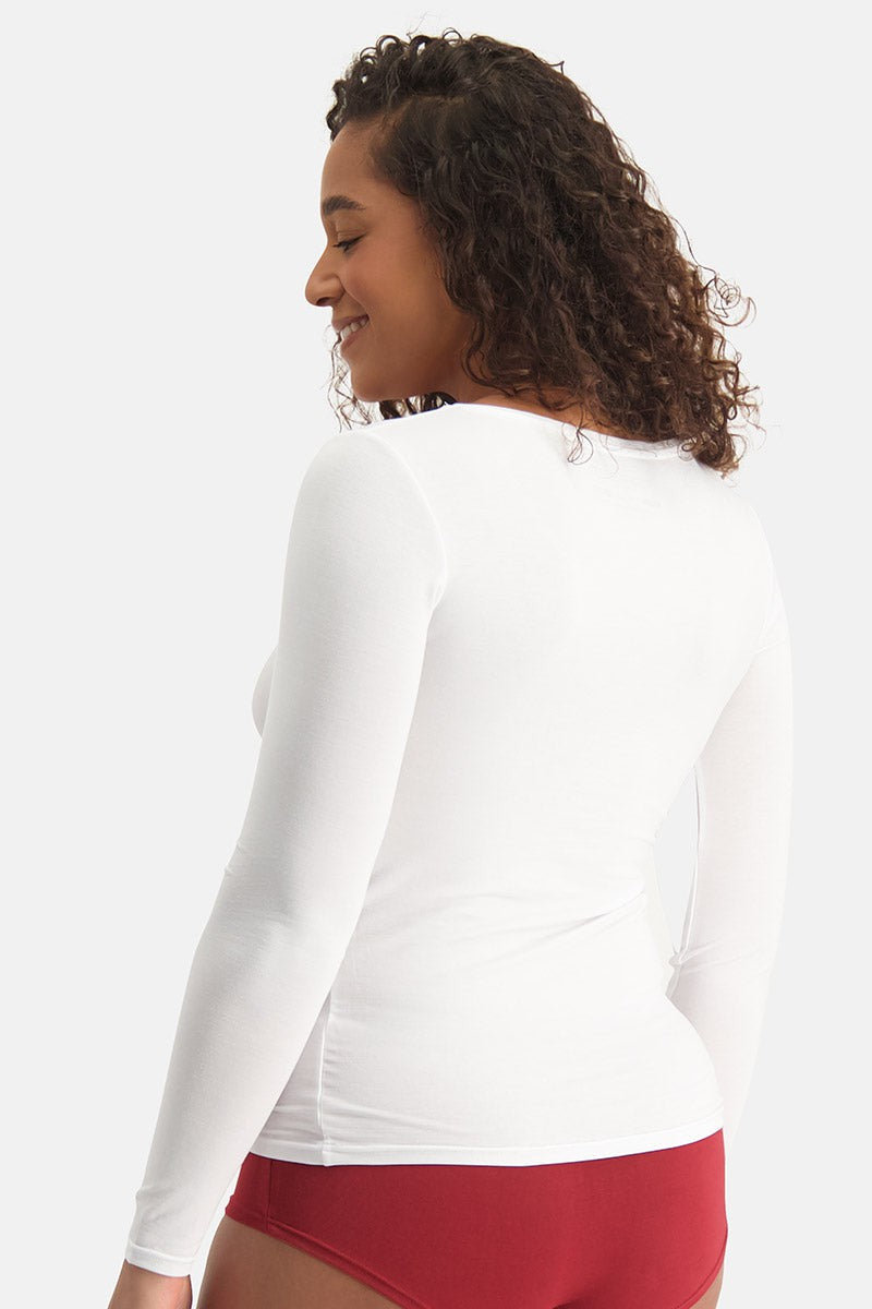 Bamboo Basics Ladies BB Luna Knitted T-Shirt LS 2-pack (Refibra)-Womens-Ohh! By Gum - Shop Sustainable