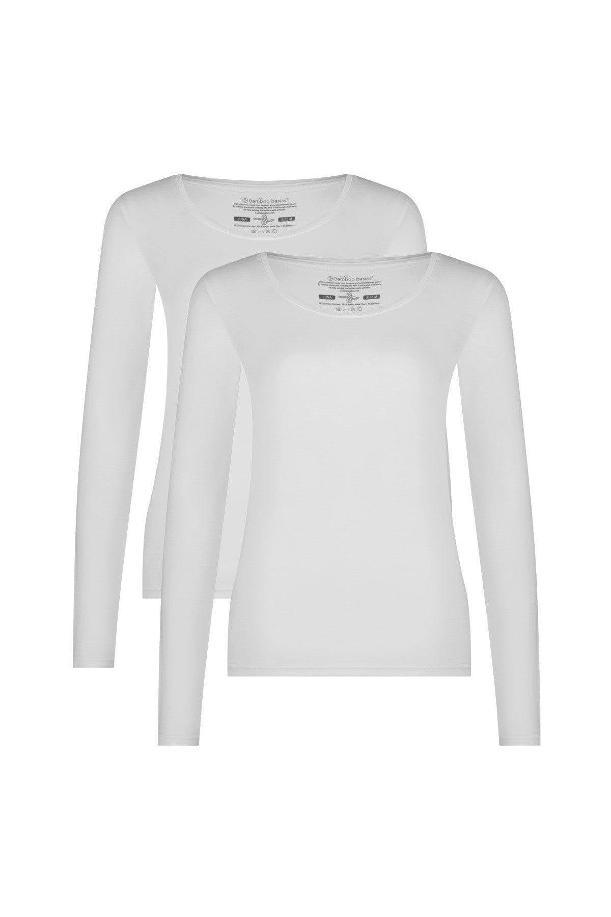 Bamboo Basics Ladies BB Luna Knitted T-Shirt LS 2-pack (Refibra)-Womens-Ohh! By Gum - Shop Sustainable