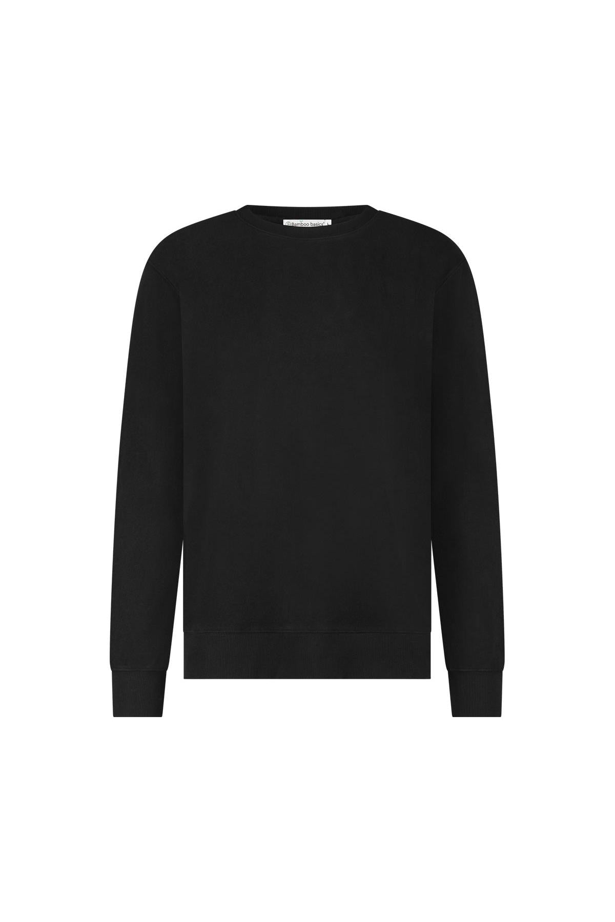Black bamboo basics sweater on a white background
