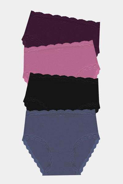 Stripe & Stare High Rise Four Pack - Black Cherry