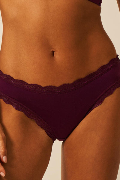 Stripe & Stare Classic Knicker Four Pack - Black Cherry