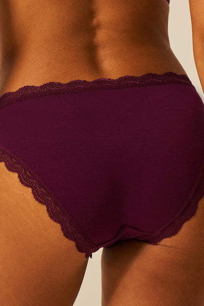 Stripe & Stare Classic Knicker Four Pack - Black Cherry