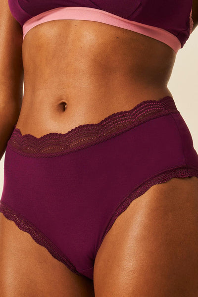Stripe & Stare High Rise Four Pack - Black Cherry