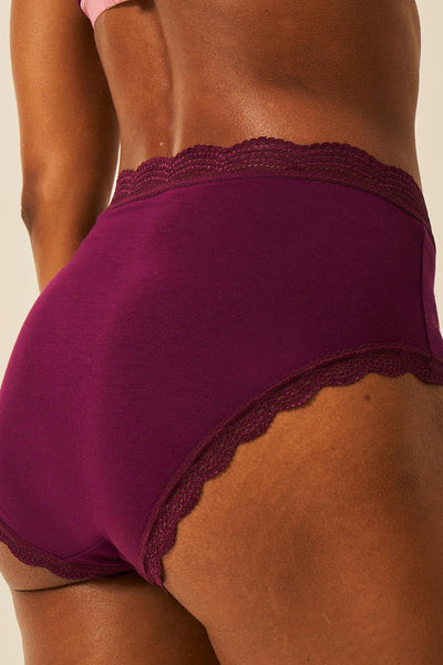 Stripe & Stare High Rise Four Pack - Black Cherry