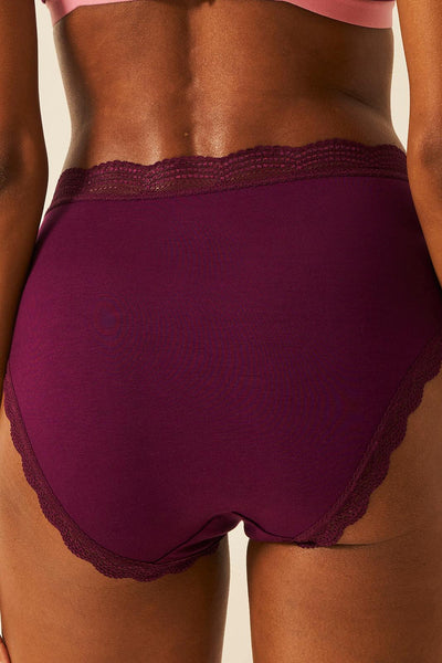 Stripe & Stare High Rise Four Pack - Black Cherry