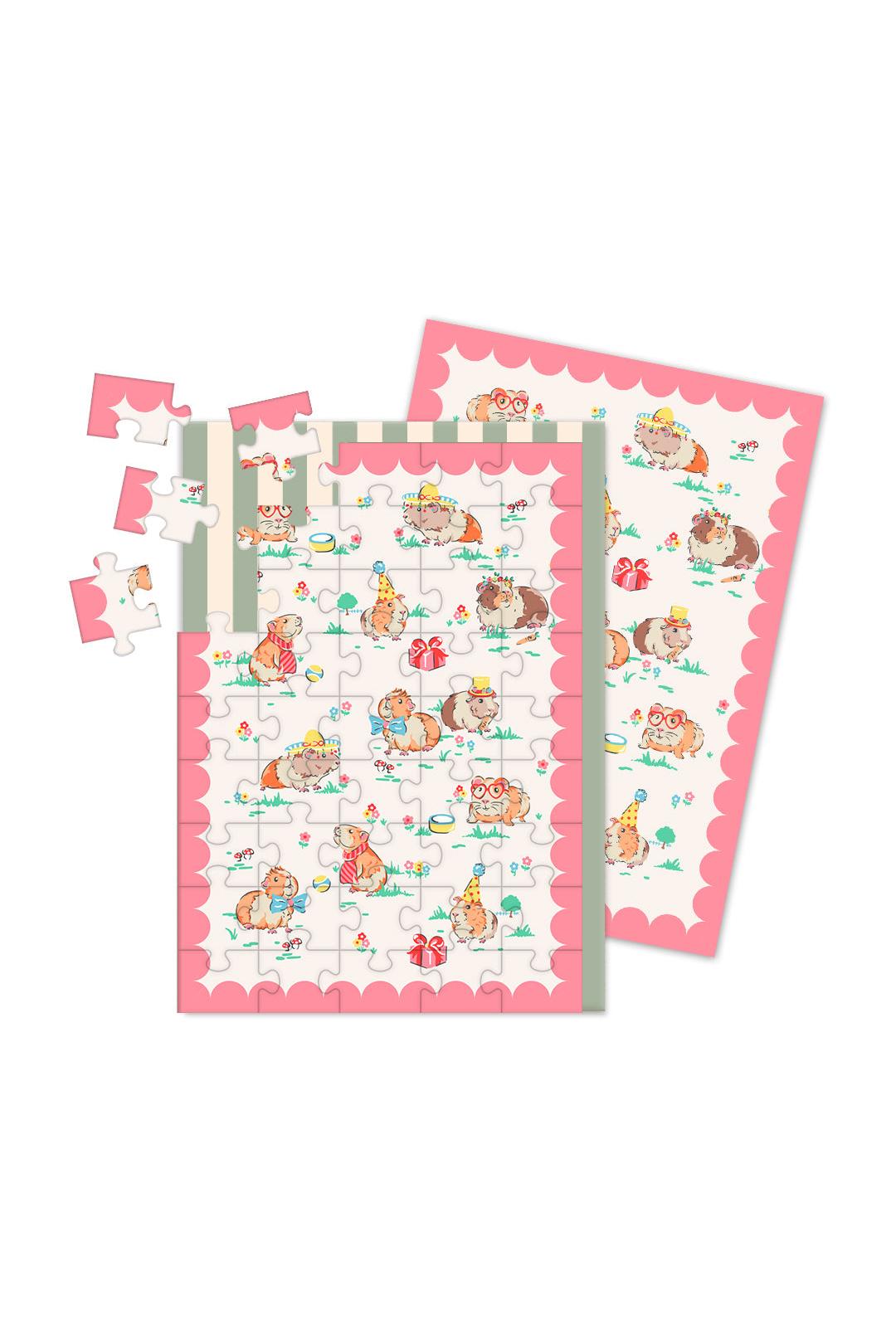 Ohh Deer Guinea Pig Party Jigsaw Greeting Card (A6)