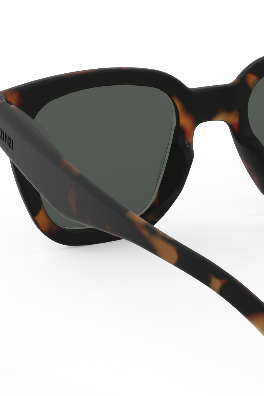 Tortoise #ROAD sunglasses shown at an angle highlighting sharp lines and subtle curves.