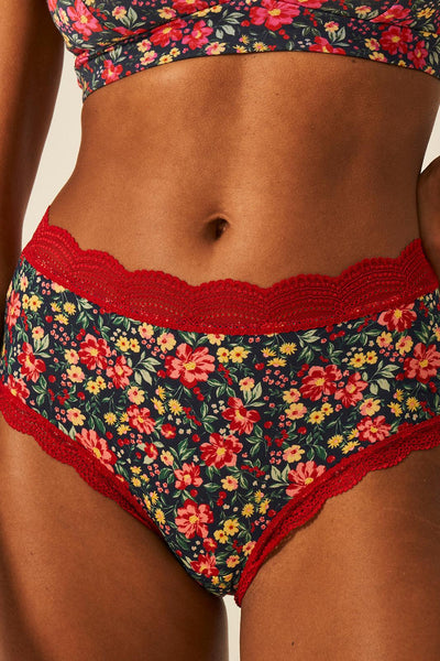 Stripe & Stare High Rise Four Pack - Cherry Bloom