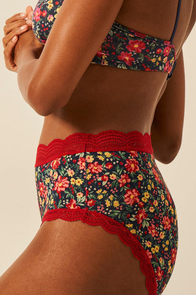 Stripe & Stare High Rise Four Pack - Cherry Bloom