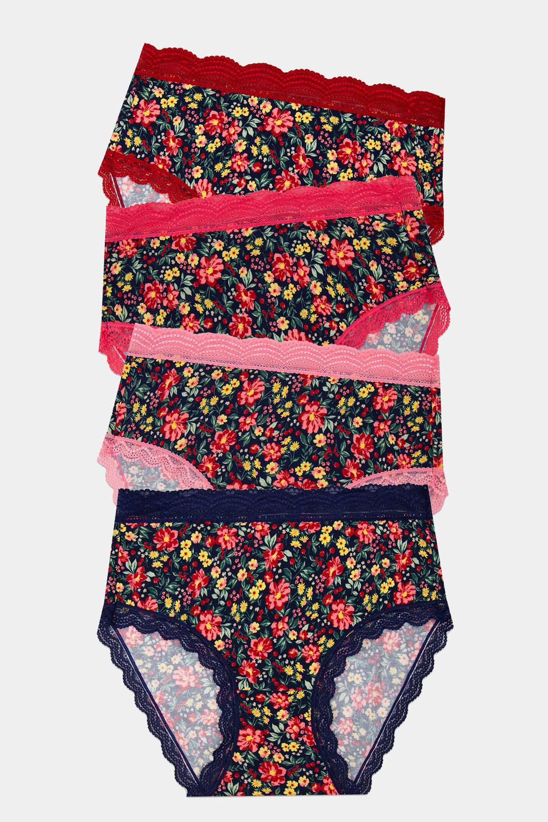 Stripe & Stare High Rise Four Pack - Cherry Bloom