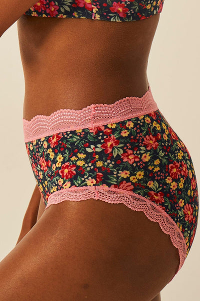 Stripe & Stare High Rise Four Pack - Cherry Bloom