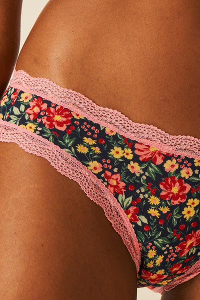 Stripe & Stare Knicker Four Pack - Cherry Bloom