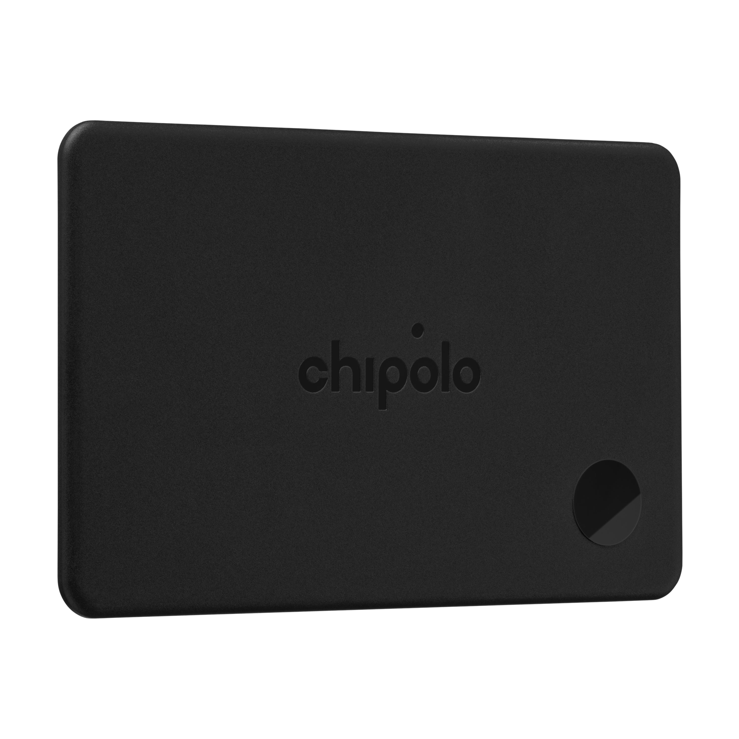 Black Chipolo device on a white background
