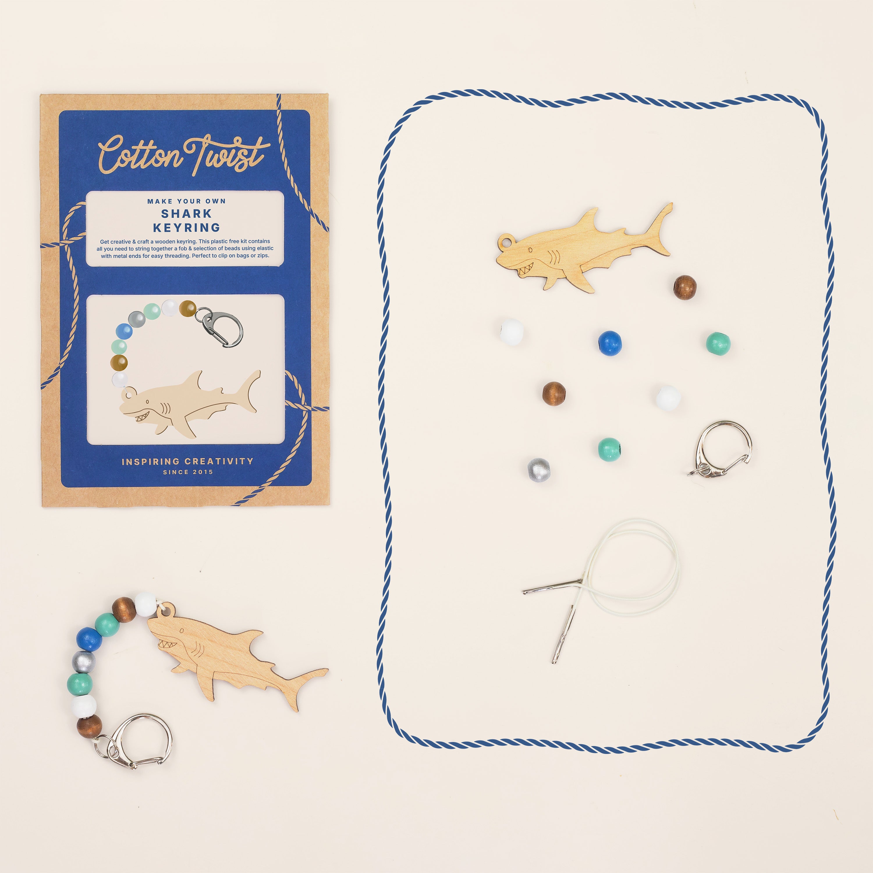 Cotton Twist Make Your Own Shark Keyring Kit