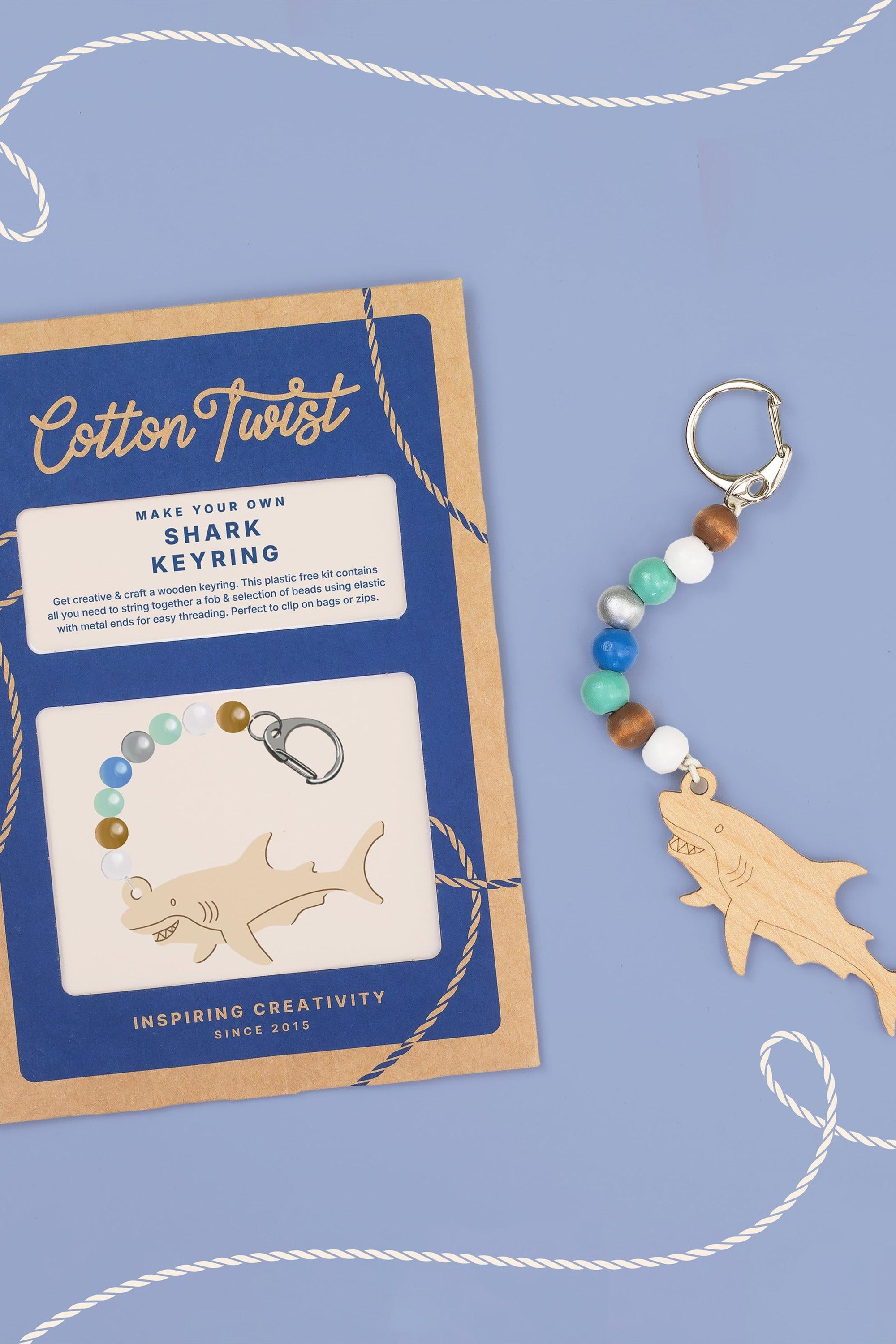 Cotton Twist Make Your Own Shark Keyring Kit