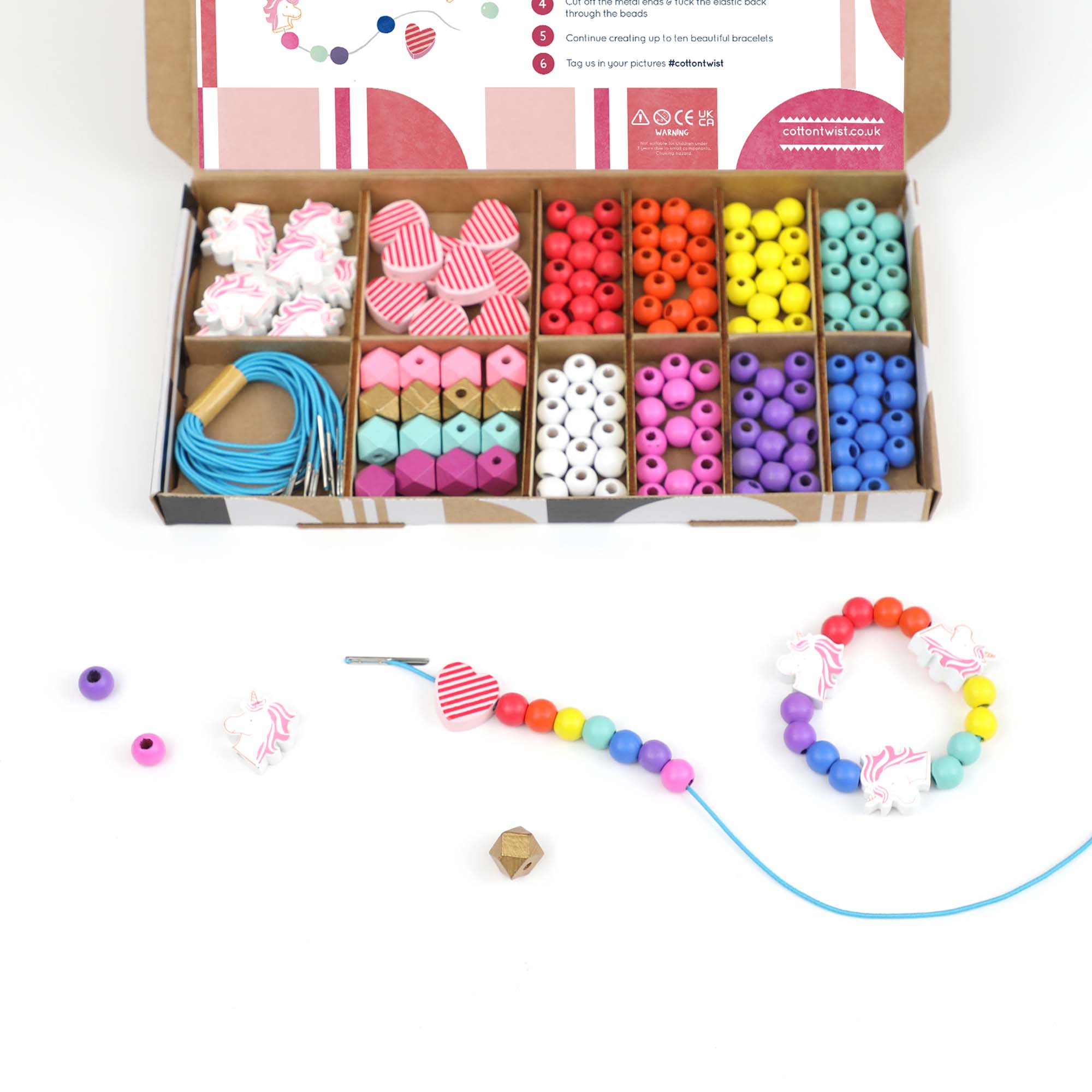 Cotton Twist Unicorn & Heart Bracelet Making Kit