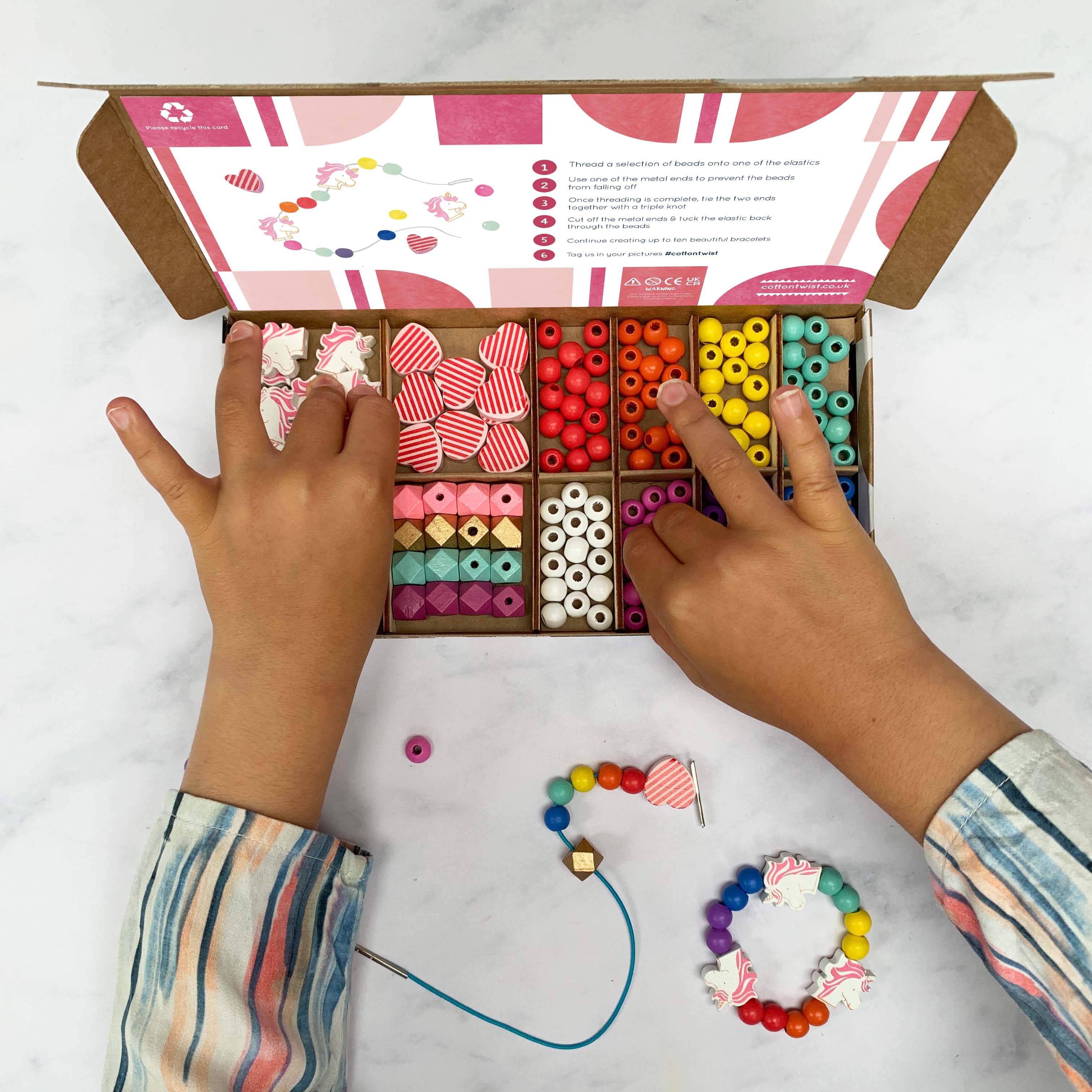 Cotton Twist Unicorn & Heart Bracelet Making Kit