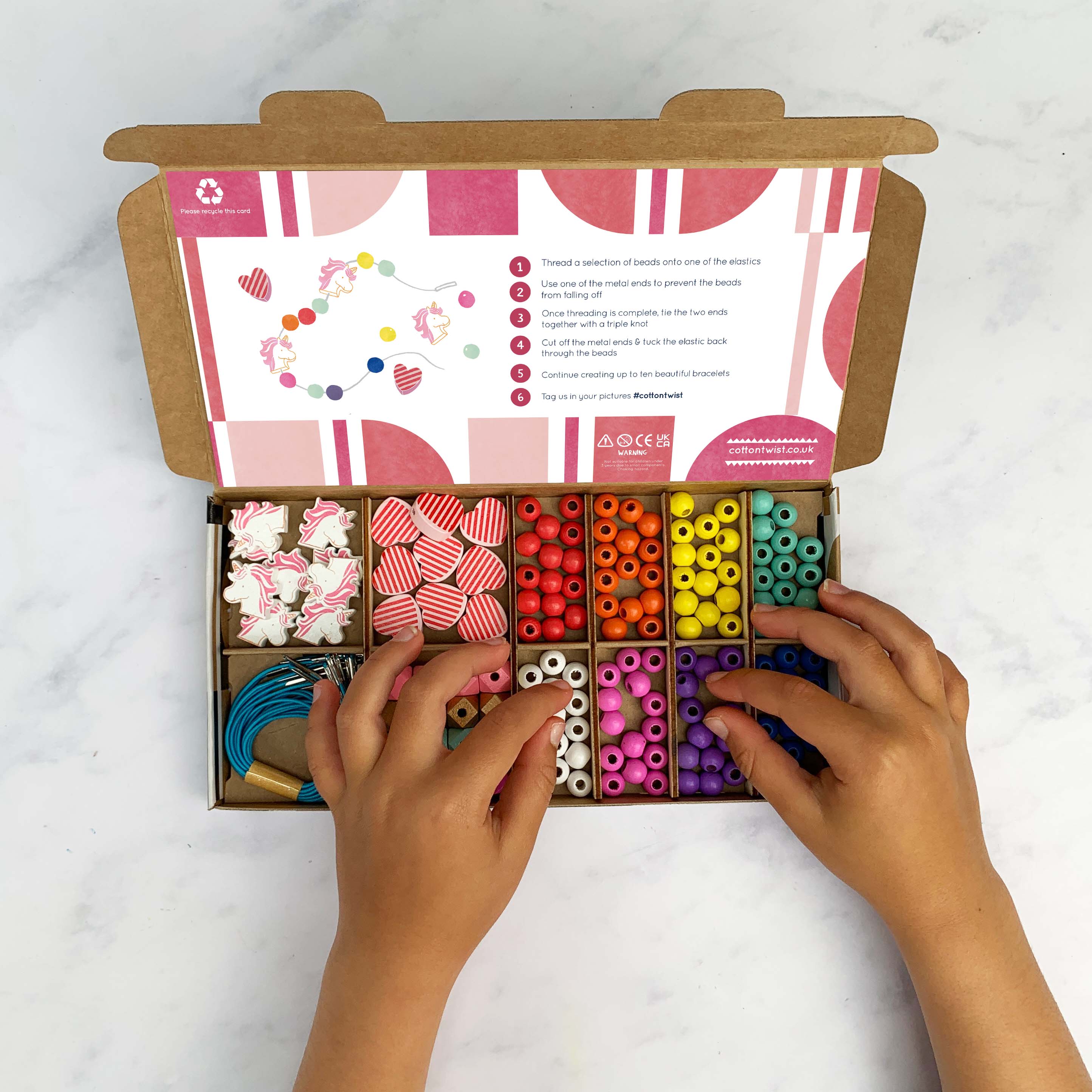 Cotton Twist Unicorn & Heart Bracelet Making Kit
