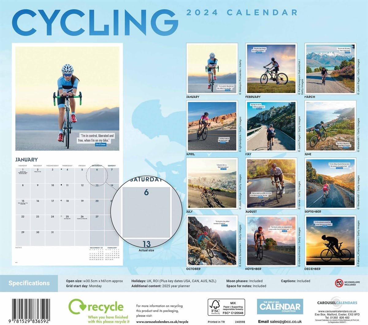 2025 Cycling Wall Calendar