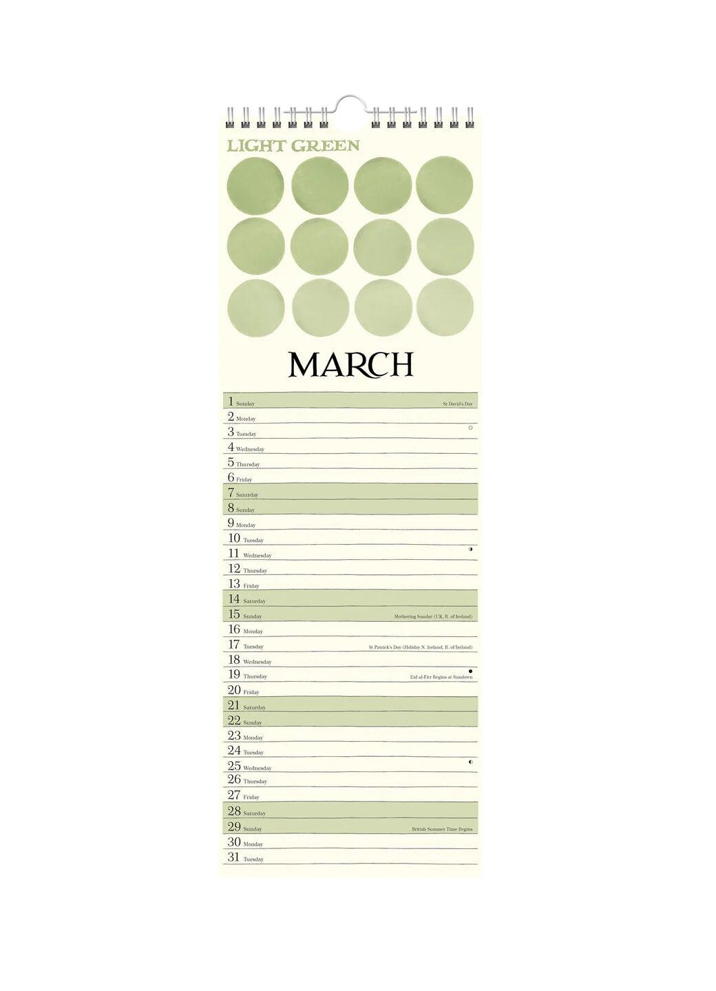 EMMA BRIDGEWATER COLOUR PALETTE SLIM  CALENDAR 2026