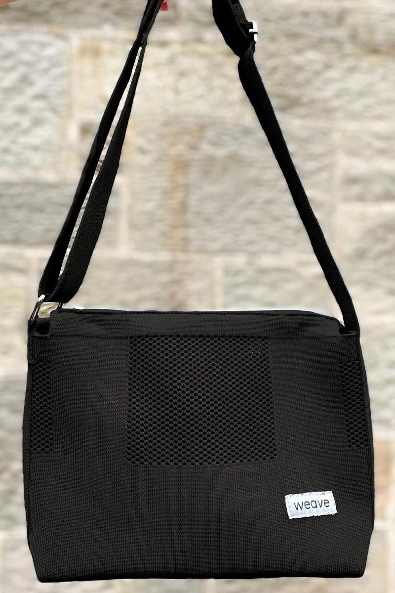 Earth Squared Black Weave Messenger Bag-Womens-Ohh! By Gum - Shop Sustainable