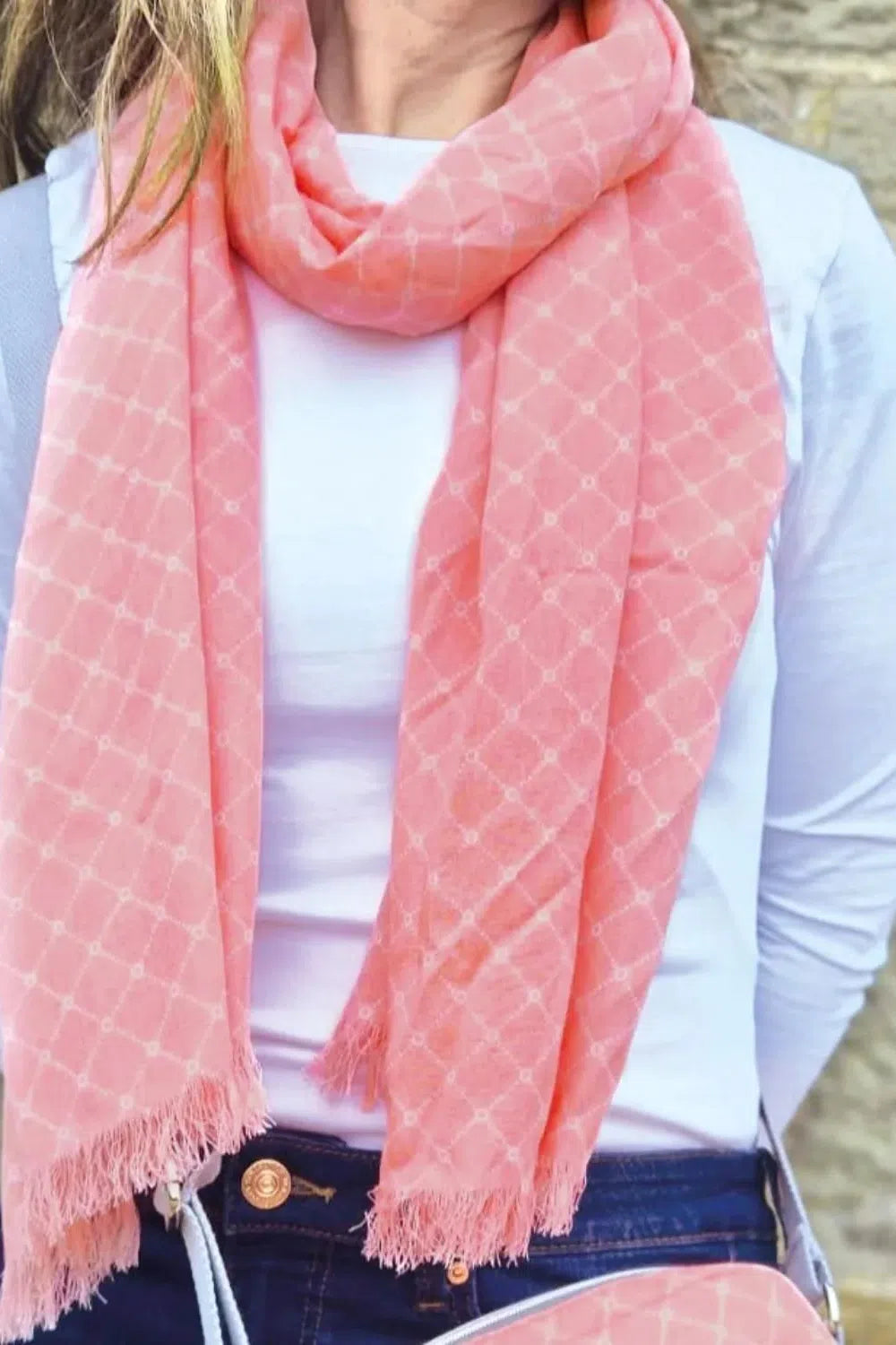 Earth Squared Spring Sorbet Pink Spring Scarf-Womens-Ohh! By Gum - Shop Sustainable