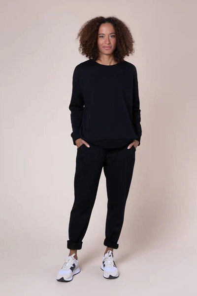 Eleven Loves The Perfect Crew Neck Sweatshirt Black-Womens-Ohh! By Gum - Shop Sustainable