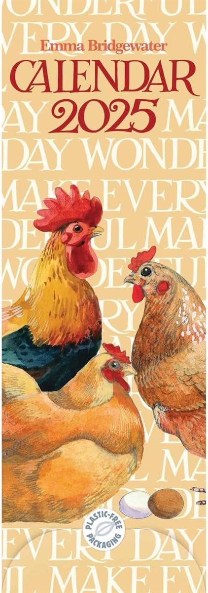 Emma Bridgewater Chickens Rise And Shine Slim Calendar 2025-Books-Ohh! By Gum - Shop Sustainable