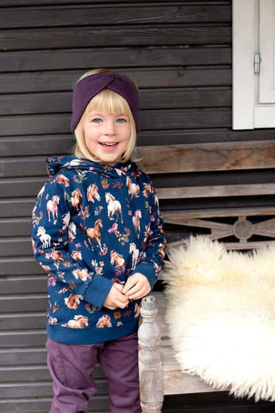 Enfant Terrible Hoodie Sweatshirt with Horse Print in Night