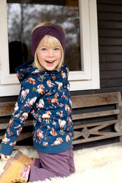 Enfant Terrible Hoodie Sweatshirt with Horse Print in Night