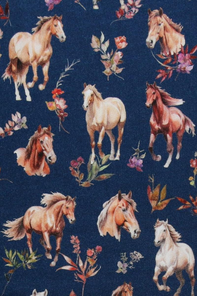 Enfant Terrible Hoodie Sweatshirt with Horse Print in Night