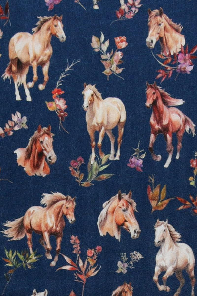 Enfant Terrible Hoodie Sweatshirt with Horse Print in Night