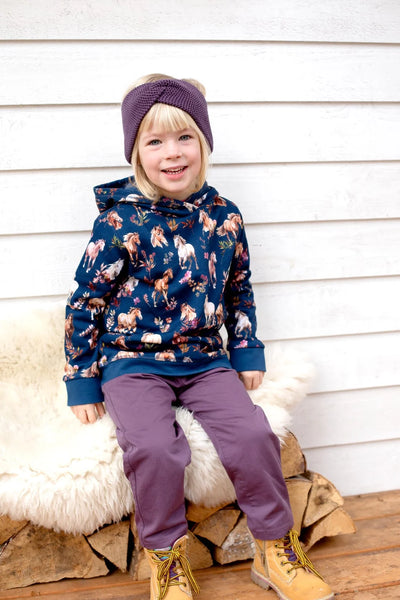 Enfant Terrible Hoodie Sweatshirt with Horse Print in Night