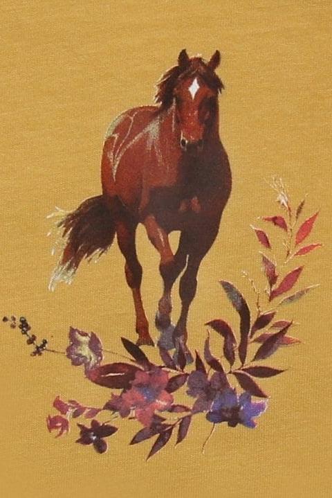 Enfant Terrible Shirt with Horse Print in Mustard