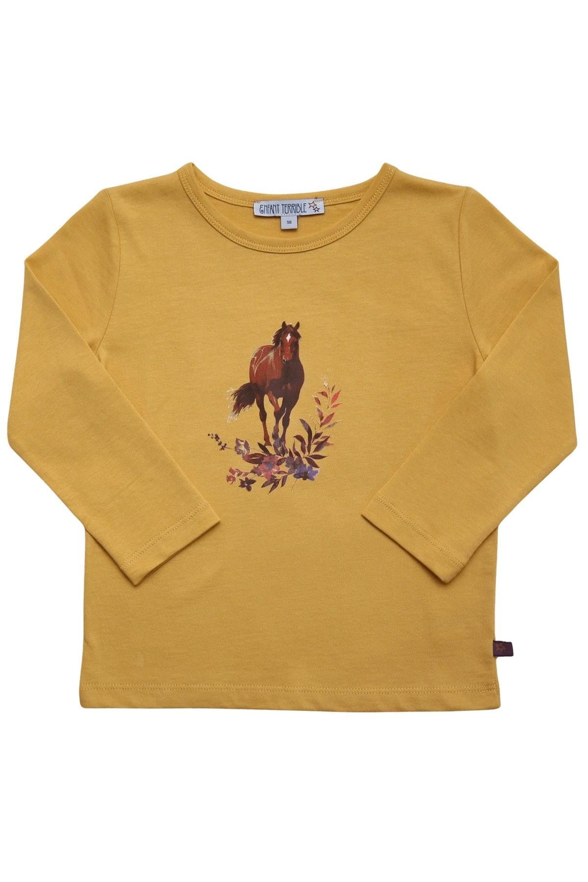Enfant Terrible Shirt with Horse Print in Mustard
