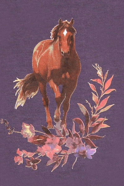 Enfant Terrible Shirt with Horse Print in Plum