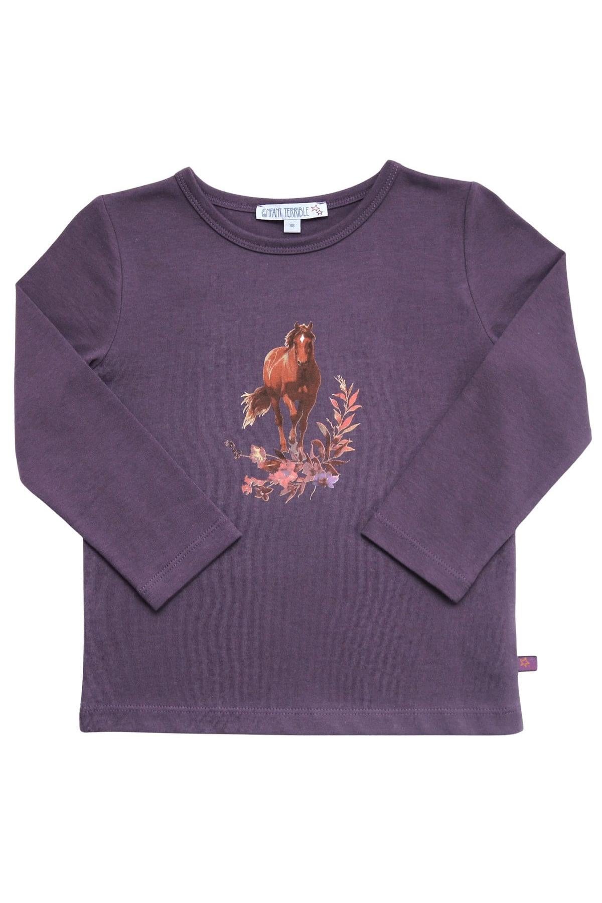 Enfant Terrible Shirt with Horse Print in Plum
