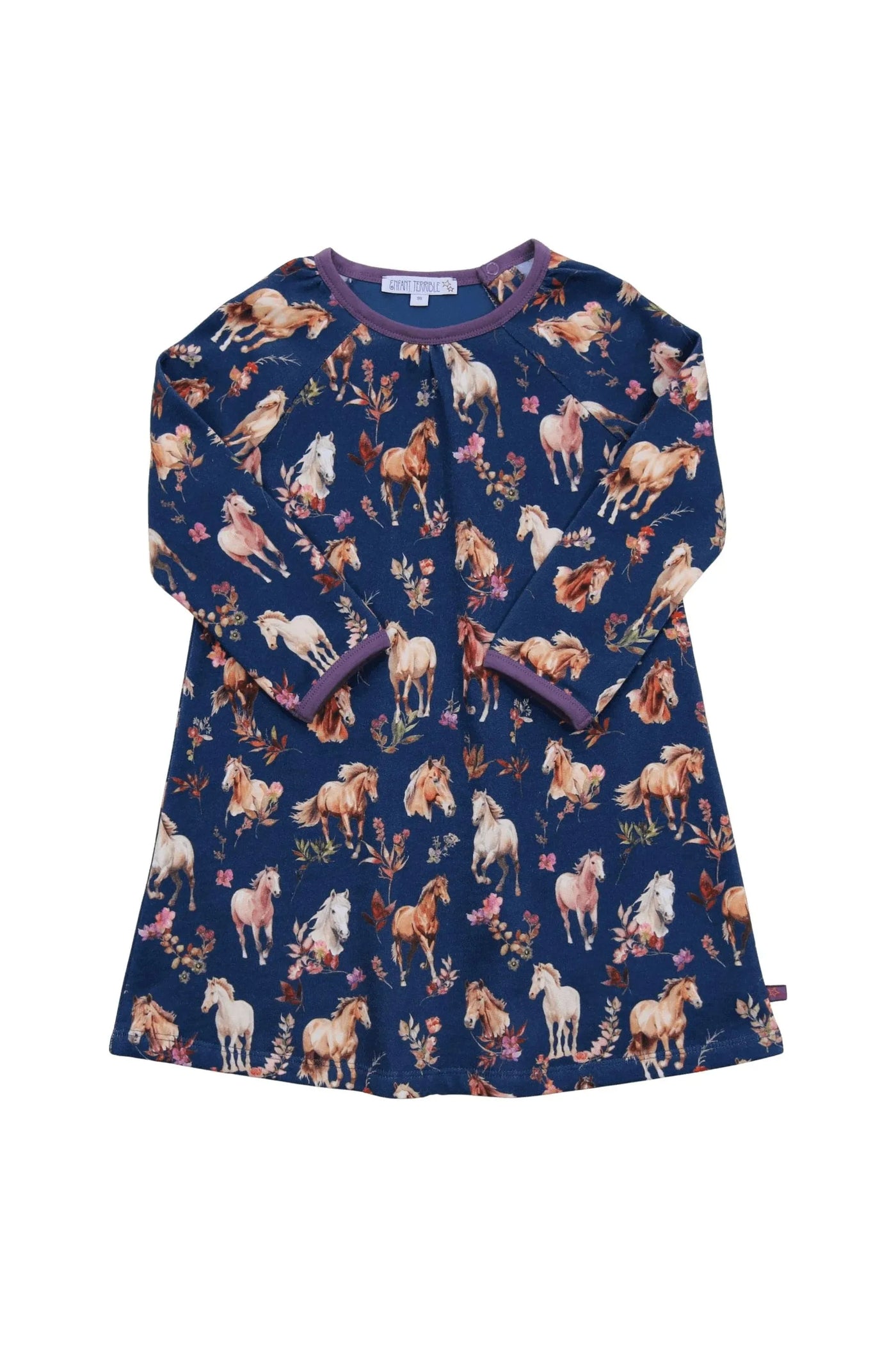 Enfant Terrible Sweat Dress with Horse Print in Night