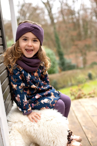 Enfant Terrible Sweat Dress with Horse Print in Night