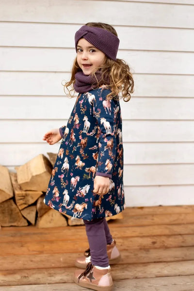 Enfant Terrible Sweat Dress with Horse Print in Night