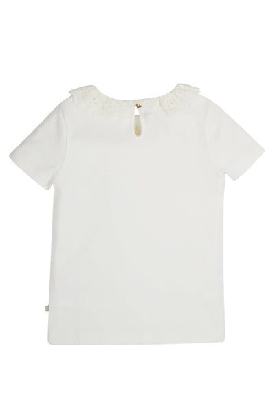 Frugi Ada Collar T-Shirt in Soft White-Kids-Ohh! By Gum - Shop Sustainable