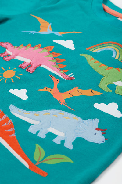 Frugi Adventure Applique Top in Iguana/Dino-Kids-Ohh! By Gum - Shop Sustainable