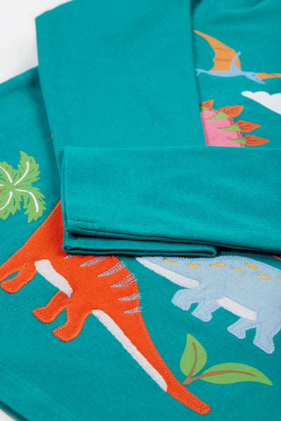 Frugi Adventure Applique Top in Iguana/Dino-Kids-Ohh! By Gum - Shop Sustainable