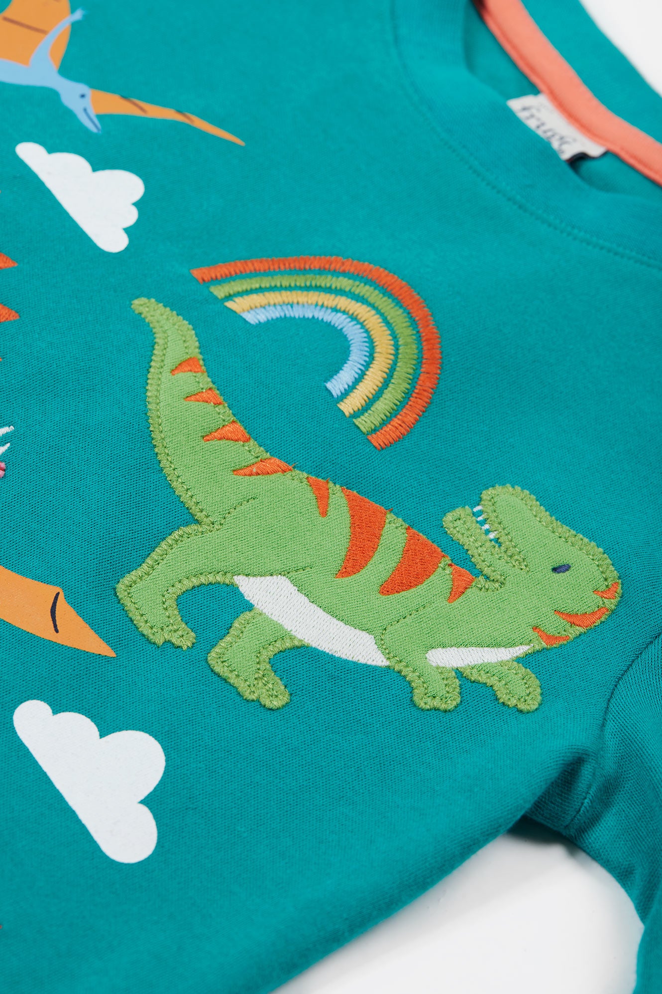 Frugi Adventure Applique Top in Iguana/Dino-Kids-Ohh! By Gum - Shop Sustainable