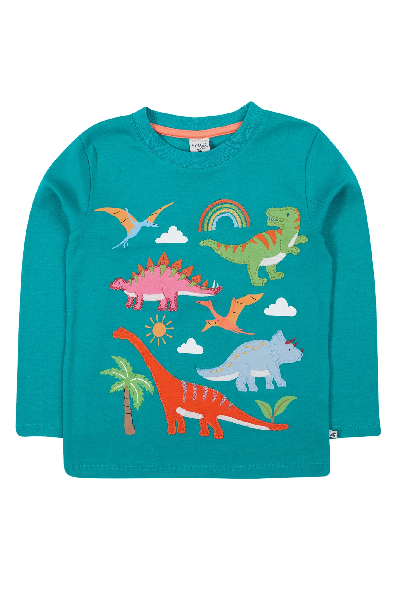 Frugi Adventure Applique Top in Iguana/Dino-Kids-Ohh! By Gum - Shop Sustainable