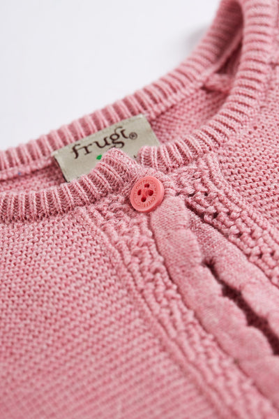 Frugi Amy Bolero Cardigan in Pink Marl-Kids-Ohh! By Gum - Shop Sustainable